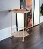 Gold Steel Hexagon Rolling Bar Cart