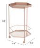Gold Steel Hexagon Rolling Bar Cart