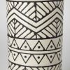 14" Ceramic Cream Geometric Cylinder Table Vase