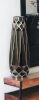 18" Ceramic Black and Gold Abstract Cylinder Table Vase