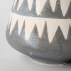 8" Ceramic Gray and Ivory Abstract Round Table Vase