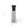 17" Black and White Modern Grid Ceramic Vase