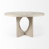 54" Natural Rounded Pedestal Base Dining Table