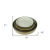 Set of Three Gold and Beige Metal Round Trays