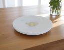 6" White And Gold Bumble Bee Inlaid Marble Serving Tray