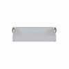 16" White Wood Handcrafted Serving Tray With Gold Handles
