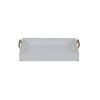 16" White Wood Handcrafted Serving Tray With Gold Handles