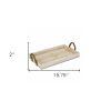 Natural Wooden Tray with Rope Handles