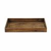 19" Dark Brown Minimalist Wooden Tray