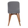 Set of Two Gray Faux Leather and Walnut Dining or Side Chairs