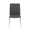 Set of Two Gray Faux Faux Leather Steel Stacking Chairs