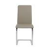 Set of Two Mod Light Gray and Silver Dining Chairs