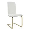 Set of Two Mod White and Gold Dining Chairs