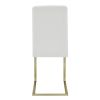 Set of Two Mod White and Gold Dining Chairs