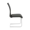 Set of Four Black Faux Faux Leather Long Back Cantilever Chairs