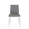 Set of Two Light Brown and Gray Stainless Steel Chairs