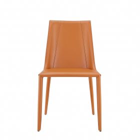 Sleek All Terra Cotta Faux Leather Dining or Side Chair