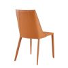 Sleek All Terra Cotta Faux Leather Dining or Side Chair