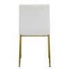 Set of Two Minimalist White Faux Faux Leather and Gold Chairs