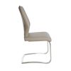 Set of Two Beige Faux Leather Cantilever Chairs