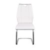 Set of Two White Faux Leather Cantilever Chairs