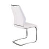 Set of Two White Faux Leather Cantilever Chairs