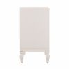 Antiqued White Geometric Lines Low Accent Cabinet Buffet