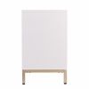 White and Gold Moroccan Dynasty Three Door Accent Cabinet
