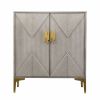 Graywash Textured Geo Contemporary Accent Cabinet