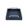 Navy Blue Linen and Wooden Tray
