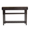 Brown and Natural 48" Kitchen Island With Storage