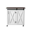 White and Brown 35" Rolling Kitchen Cart