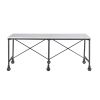 Black and White 70" Rolling Kitchen Island