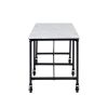 Black and White 70" Rolling Kitchen Island