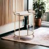Gold and Silver Metal And Mirrored Glass Bar Cart