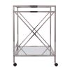 Silver Metal And Mirrored Glass Bar Cart
