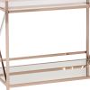 Metallic Gold Metal And Mirrored Glass Bar Cart