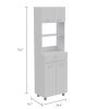 White Tall Pantry Cabinet with Two Storage Shelves