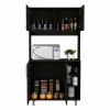 Modern Black  Kitchen Cabinet with Two Storage Shelves