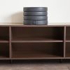 Classic Dark Brown Finish Open TV Stand