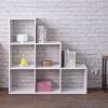 Classic White Finish Six Cubby Stepped Bookcase
