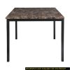 Counter Height Table 1pc Metal Frame Faux Mable Top Square Transitional Dining Room Furniture