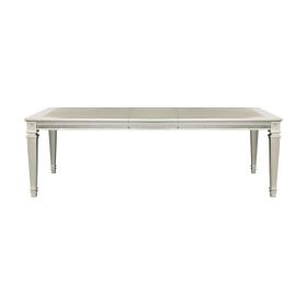 Modern Glam Design 1pc Dining Table with Extension Leaf Silver Finish Acrylic Inset Framing Dining Room Furniture