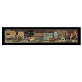 Country Bath Shelf by Pam Britton, Ready to Hang Framed Print, Black Frame