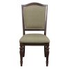 Dark Cherry Finish Dining Chairs Set of 2 Upholstered Seat and Back Nailhead Trim Wooden Furniture Side Chairs Set