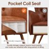 Leather Armchair, Deluxe and Modern Accent Chair Living Room Chair Single Sofa Chair Cozy with High Back and Pocket Coil Seat for Bedroom Home Office,