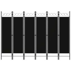 6-Panel Room Divider Black 94.5"x70.9"