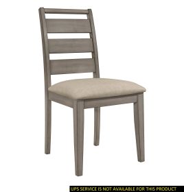 Weathered Gray Finish Rustic Style Dining Side Chair 2pc Set Upholstered Seat Transitional Framing Wooden Furniture