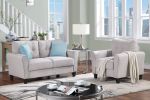 Modern Living Room Sofa Set Linen Upholstered Couch Furniture for Home or Office ,Light Grey,(1+2 Seat,Old Sku:SG000365AAA)