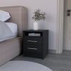 Nightstand Cartiz, Two Drawers, Black Wengue Finish